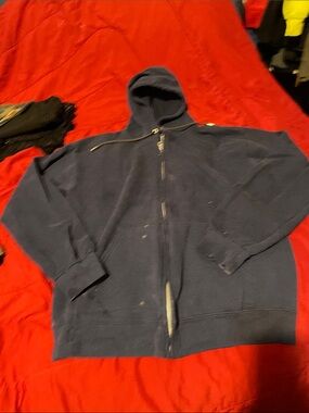 Fruit of the Loom Men's Navy Zip-Up Hooded Sweatshirt